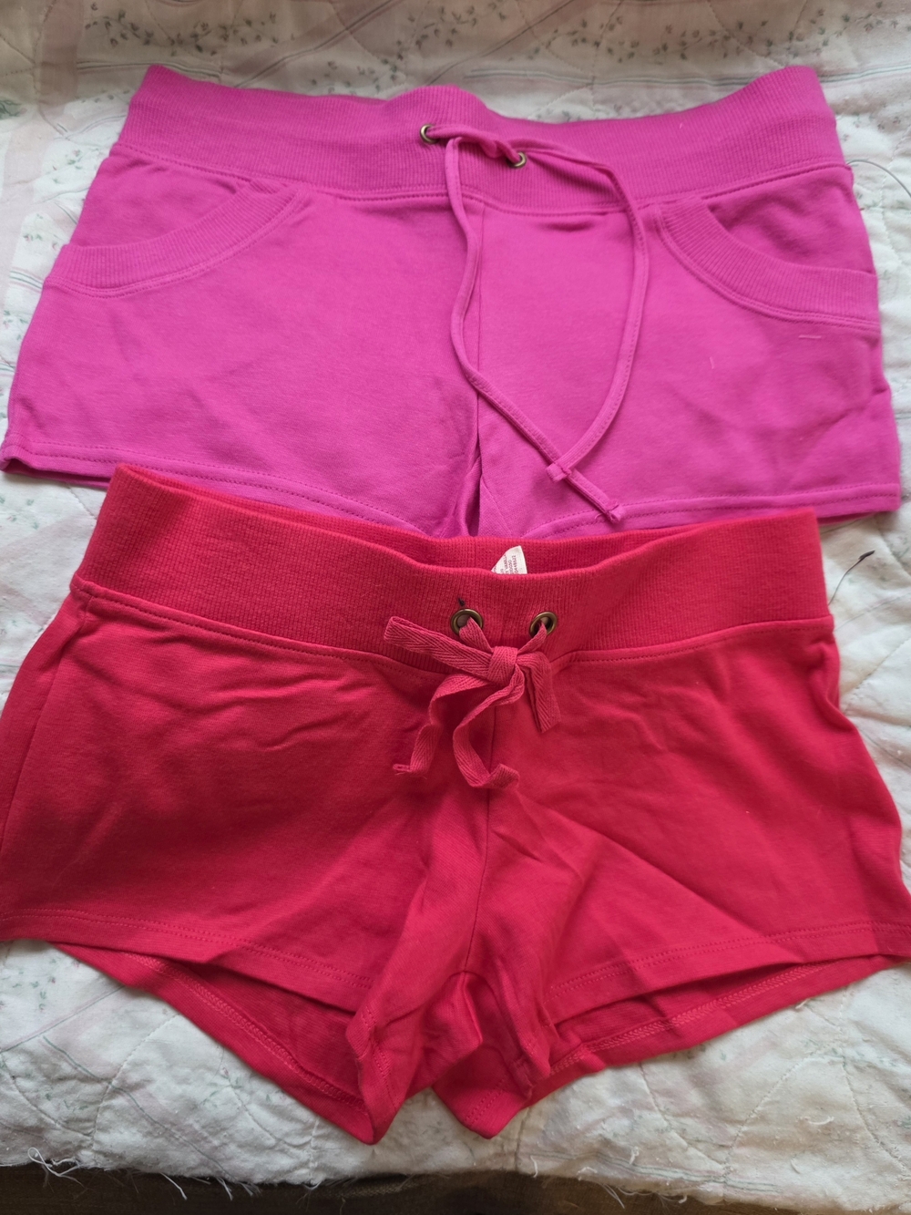 NWOT- OP Women's Double-Pack XS  Drawstring Lounge Shorts - Hot Pink & Fuchsia